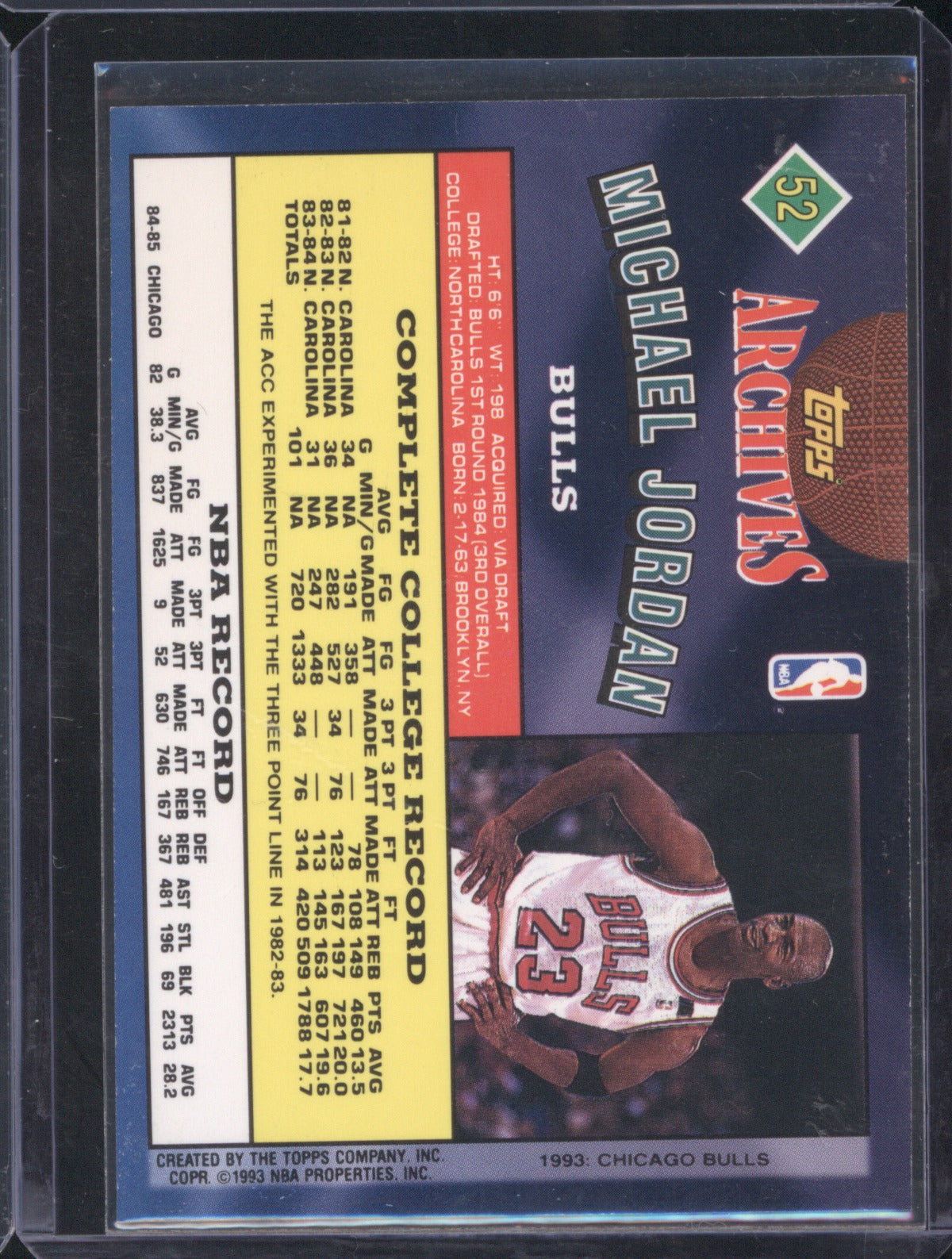 1992 Topps 1992-93 Archives Michael Jordan 52
