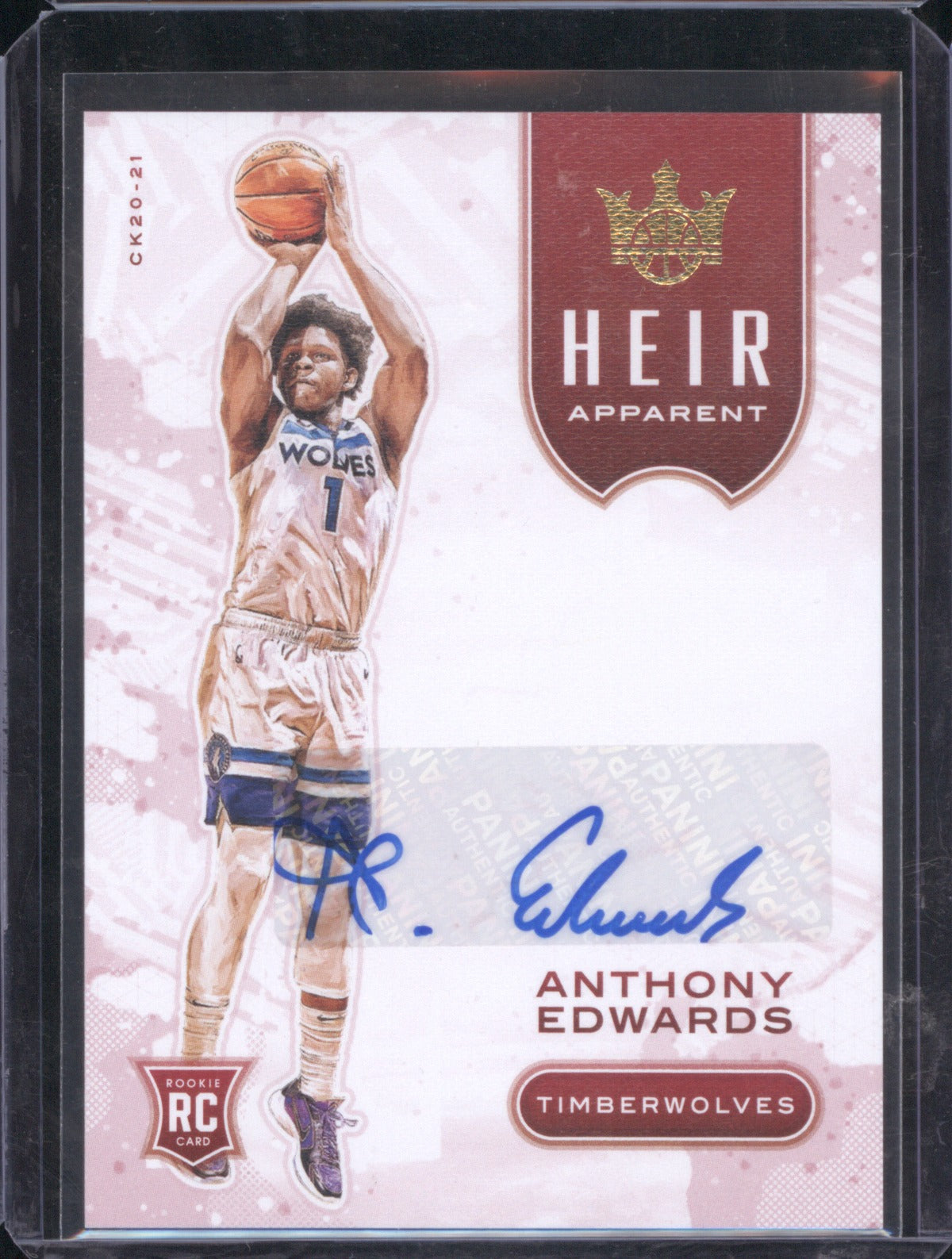 2020 Panini Court Kings Anthony Edwards CK20-21 Pink Rookie /99