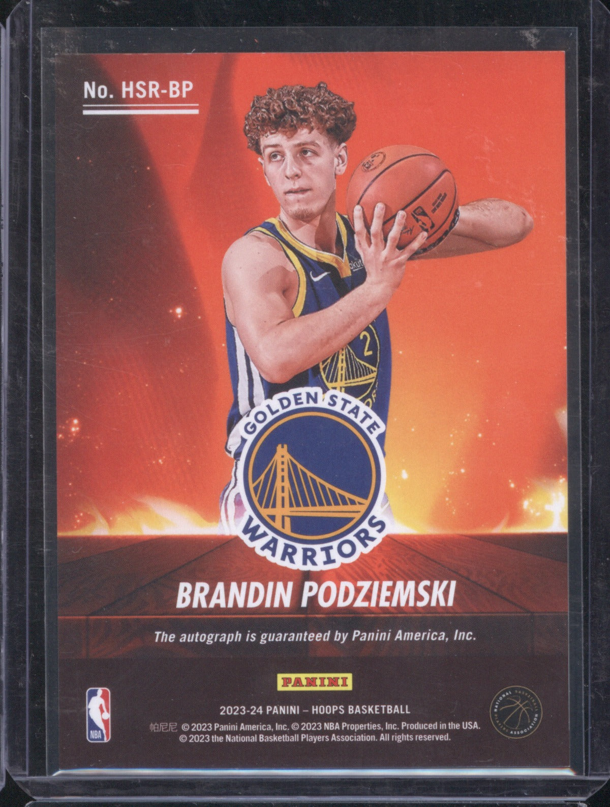 Brandin Podziemski 2023 Panini NBA Hoops HSR-BP Hot Signatures