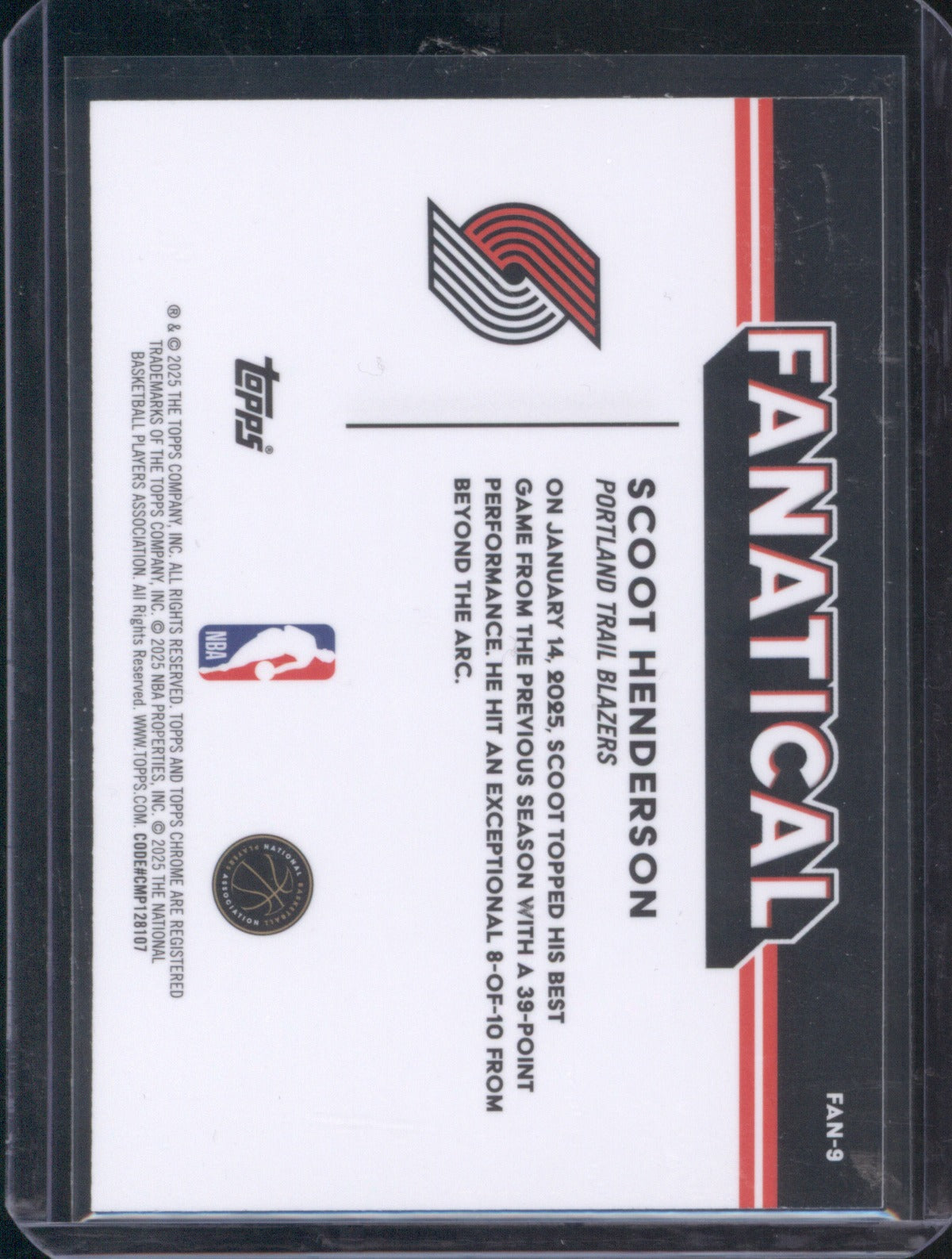 2025 Topps Chrome 2025-26 Scoot Henderson FAN-9 Fanatical