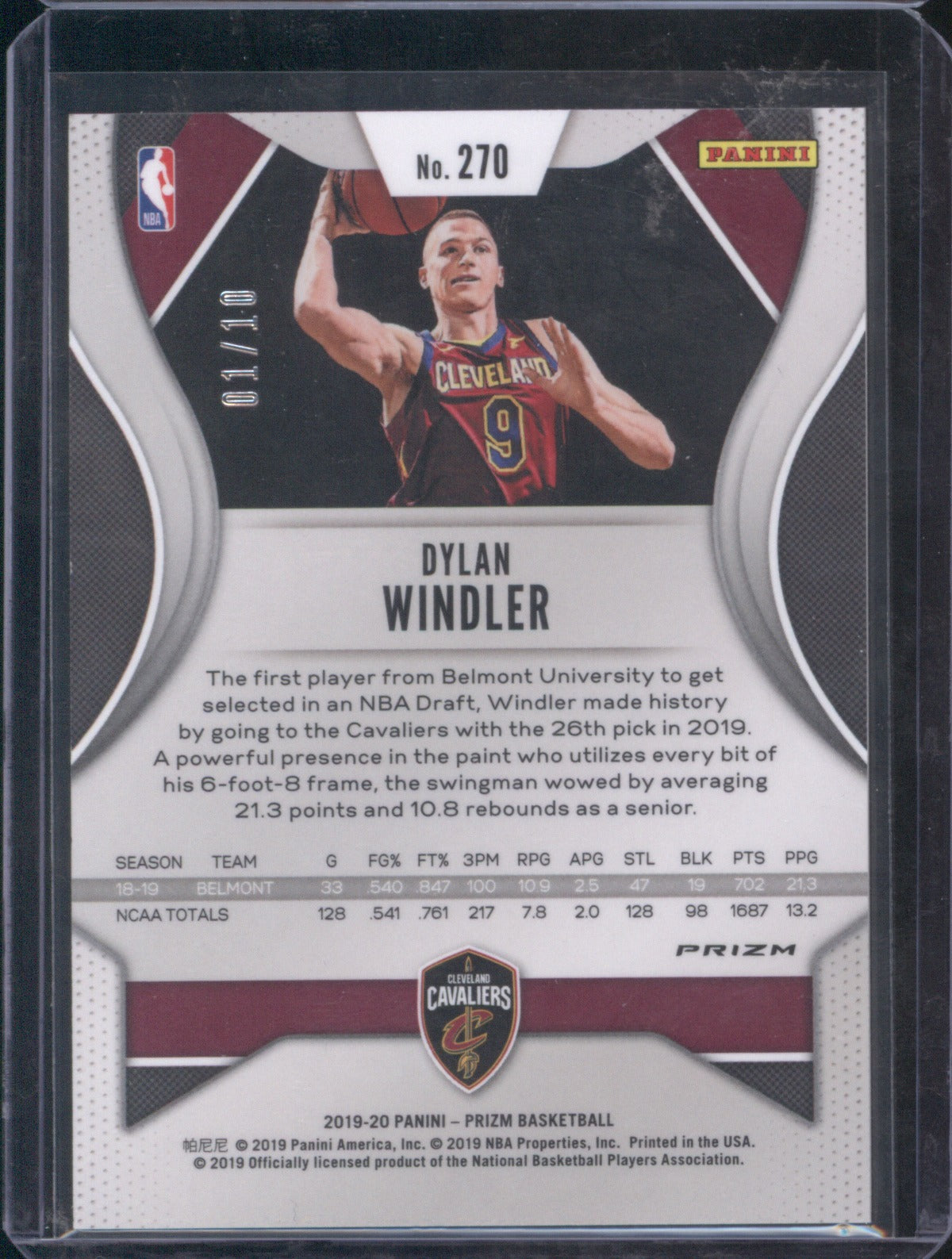 2019-20 Panini Prizm Dylan Windler Gold Shimmer /10 RC