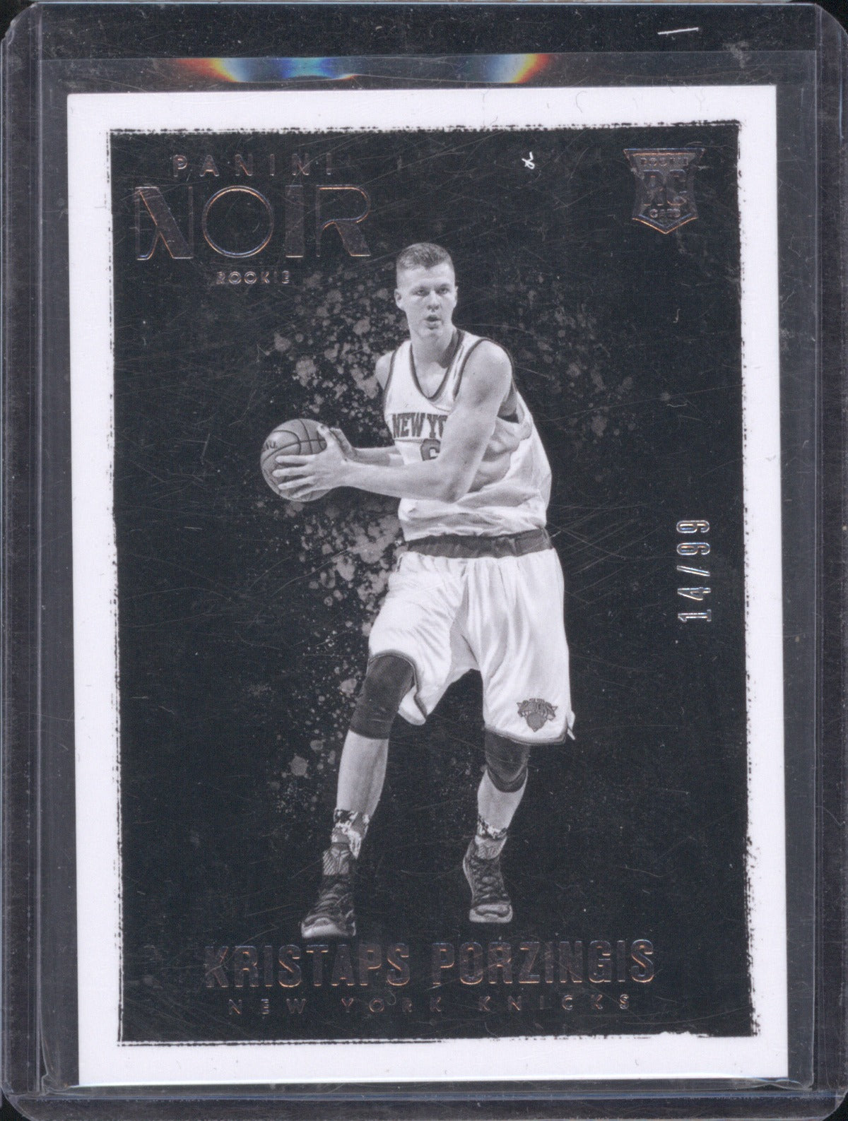 2015 Panini Noir Kristaps Porzingis RC Black and White 14/99