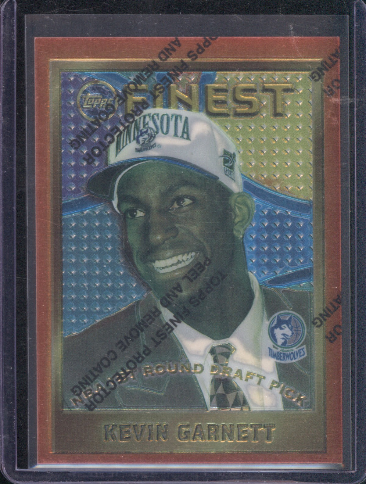 1995 Topps Finest Kevin Garnett 115 RC With Coating