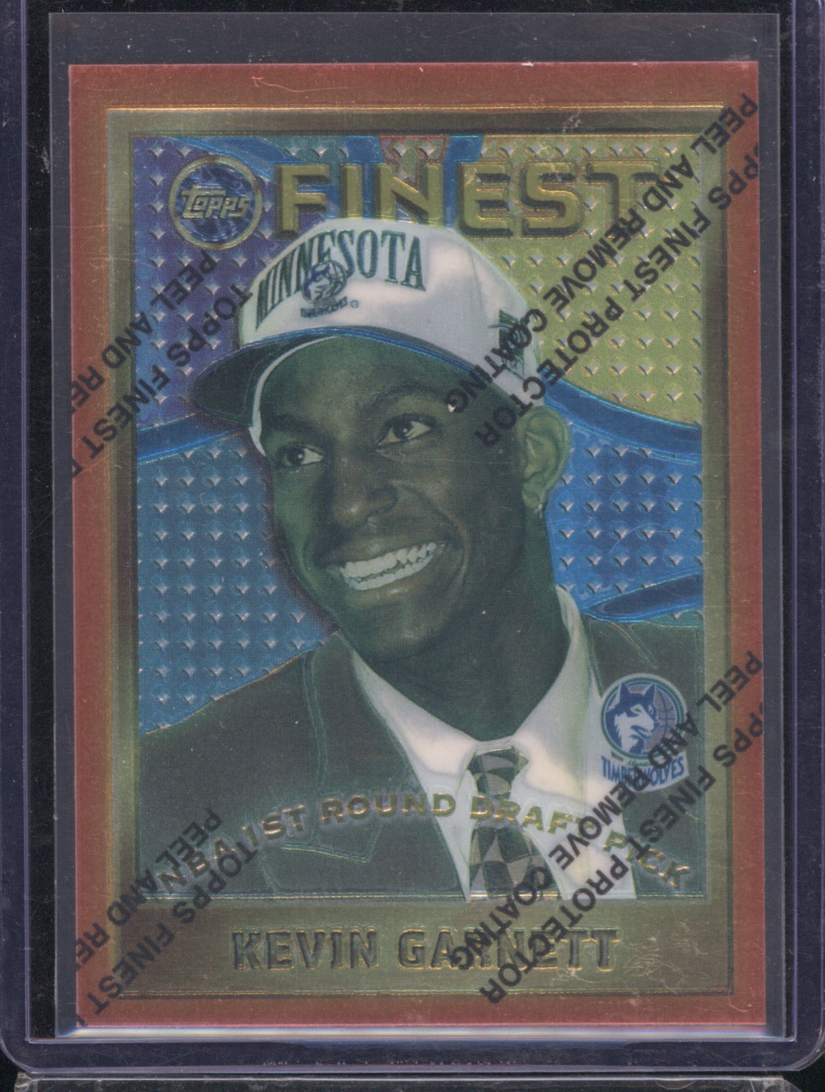 1995 Topps Finest Kevin Garnett 115 RC With Coating