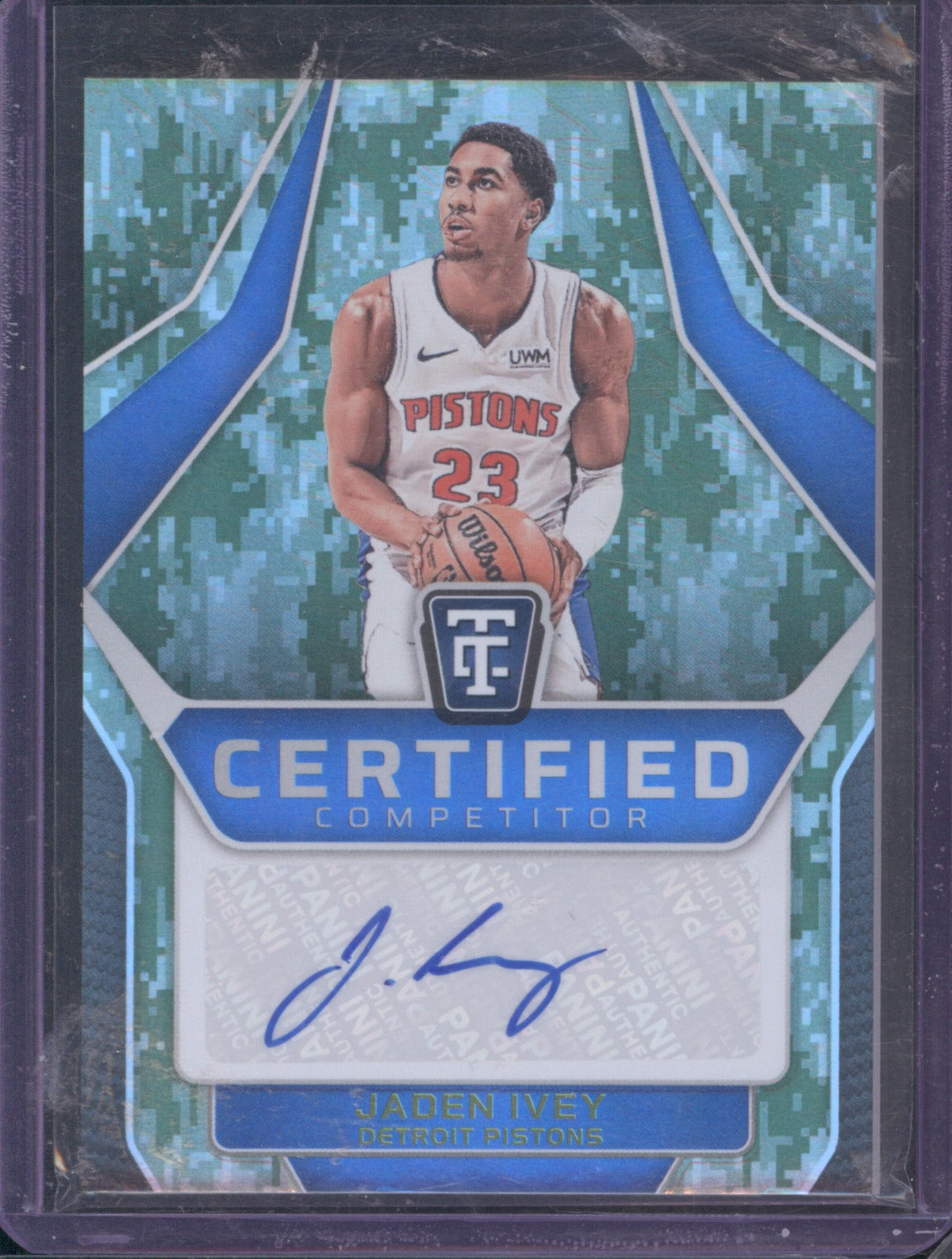 2024 Panini Totally Certified Jaden Ivey Green Camo Competitor Auto 12/25
