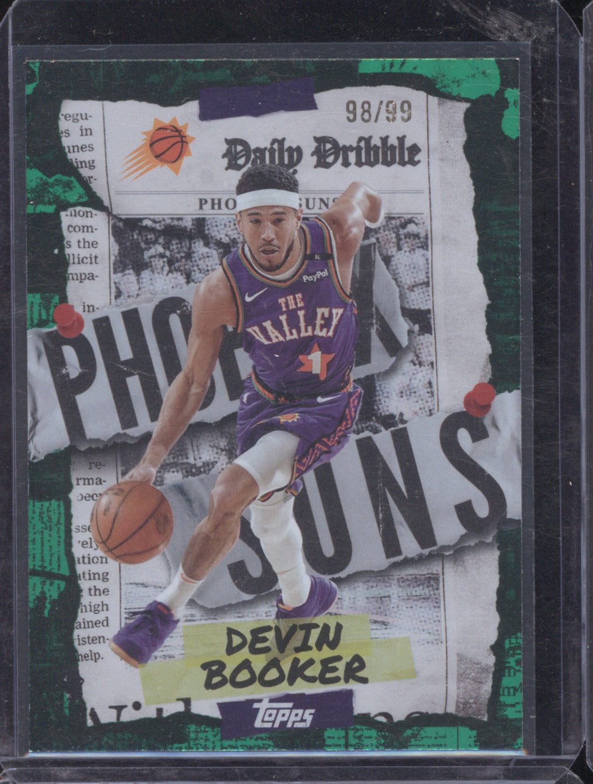 2025 Topps Devin Booker Daily Dribble Green 98/99