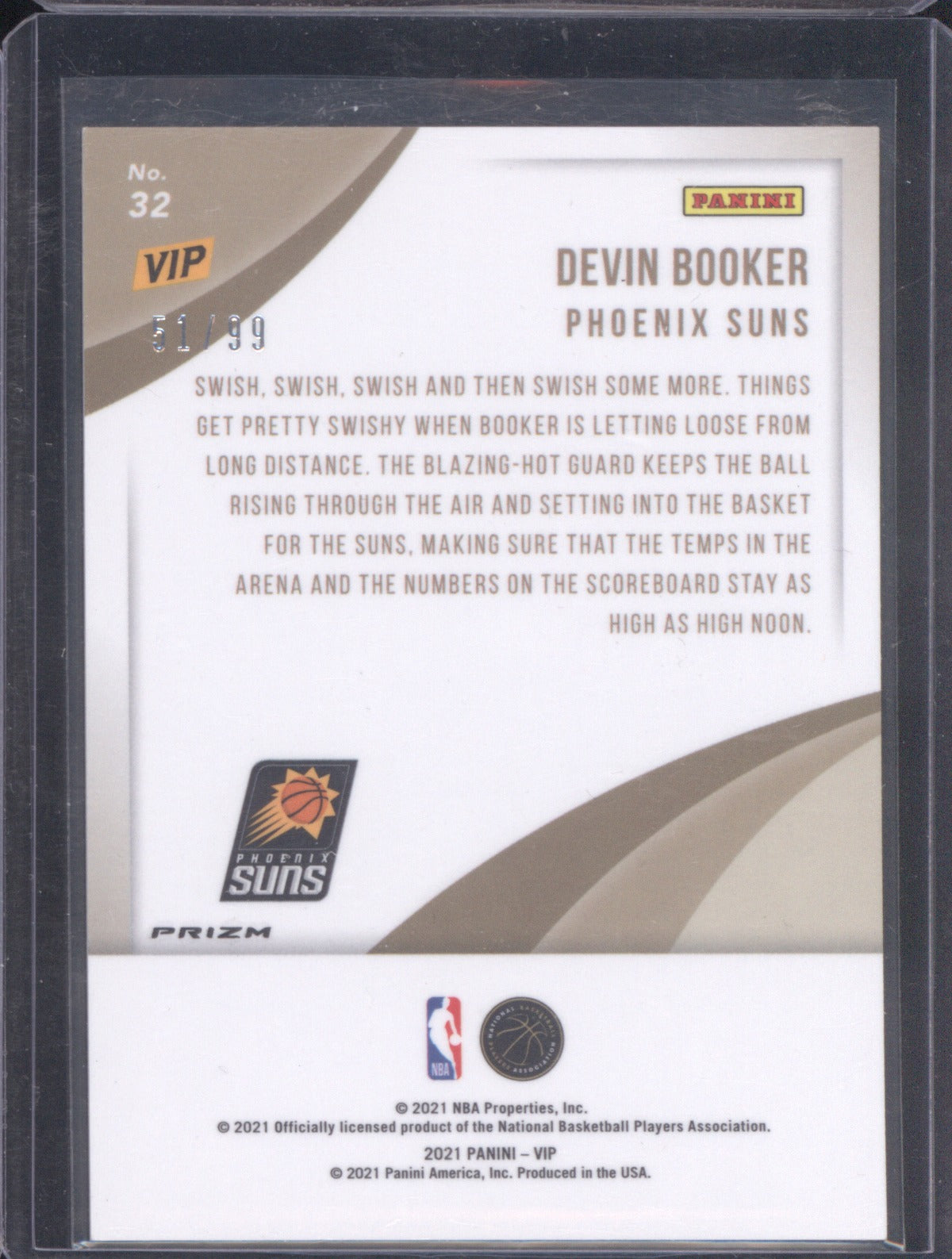 2021 Panini VIP Devin Booker 32 Cracked Ice 51/99