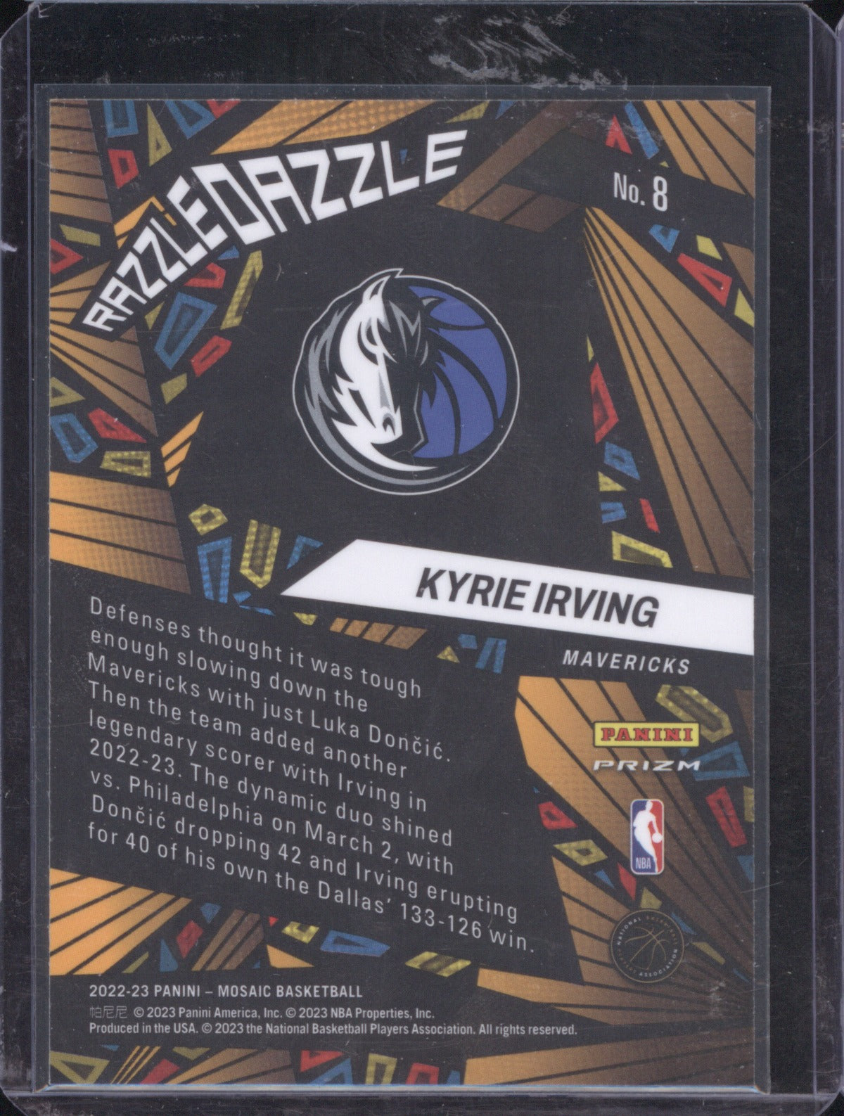 2022 Panini Mosaic Kyrie Irving Razzle Dazzle 8