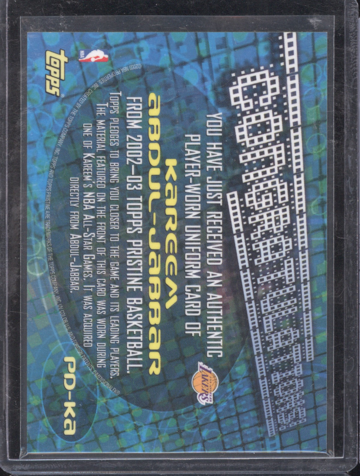 2002 Topps Pristine Kareem Abdul-Jabbar Popular Demand