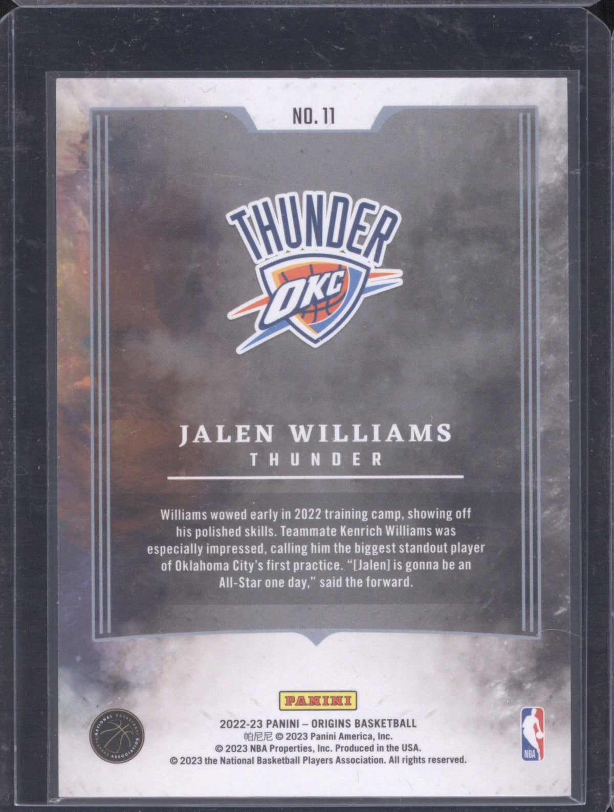2022 Panini Origins Jalen Williams Taking the Leap Teal RC 06/25
