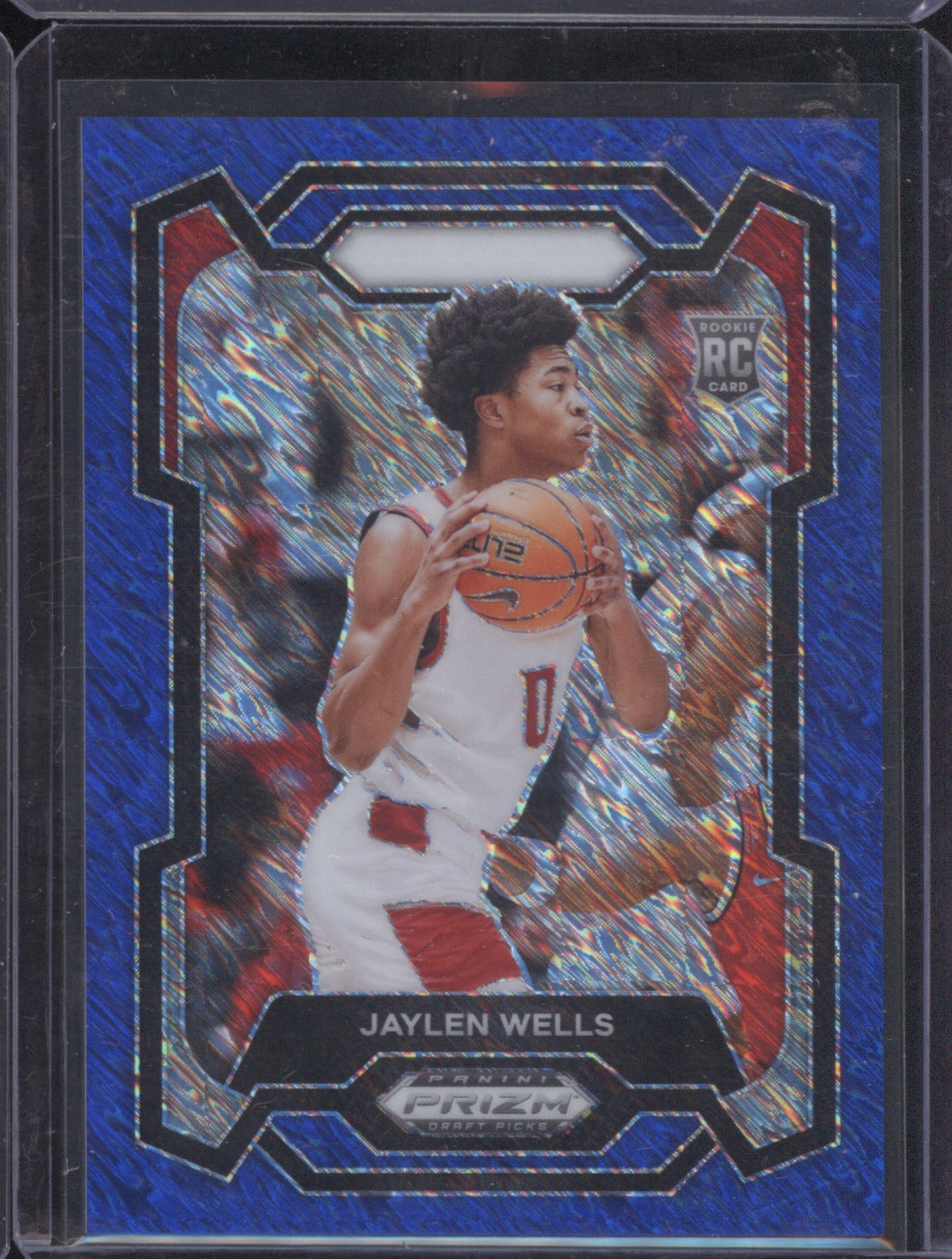 2024 Panini Prizm Draft Picks Jaylen Wells Blue Shimmer RC /19