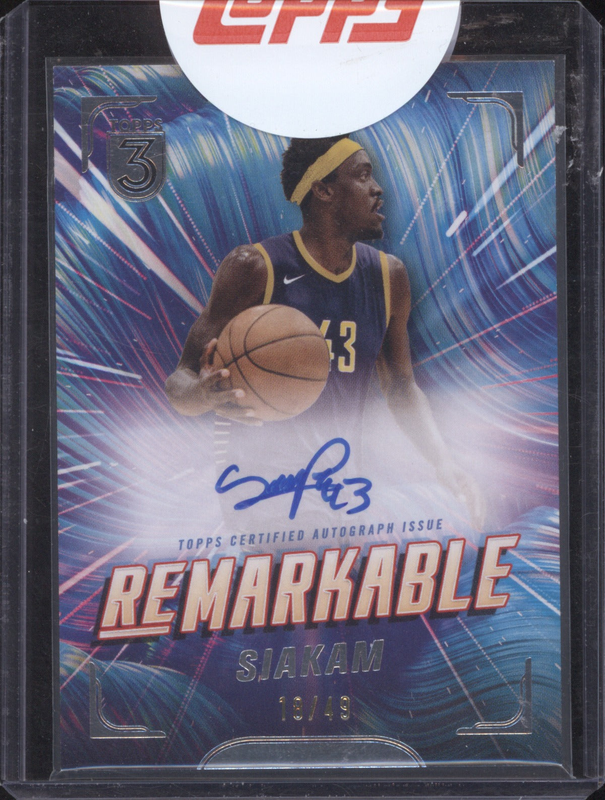 2024 Topps 3 Pascal Siakam Remarkable Auto 18/49