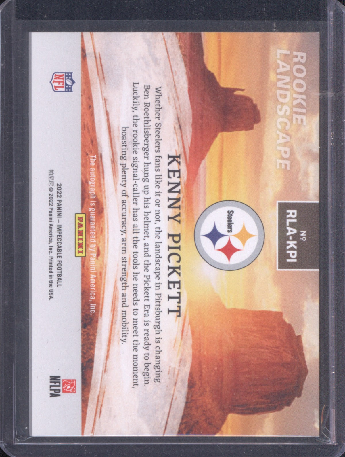 2022 Panini Impeccable Kenny Pickett Rookie Landscape Auto 30/99
