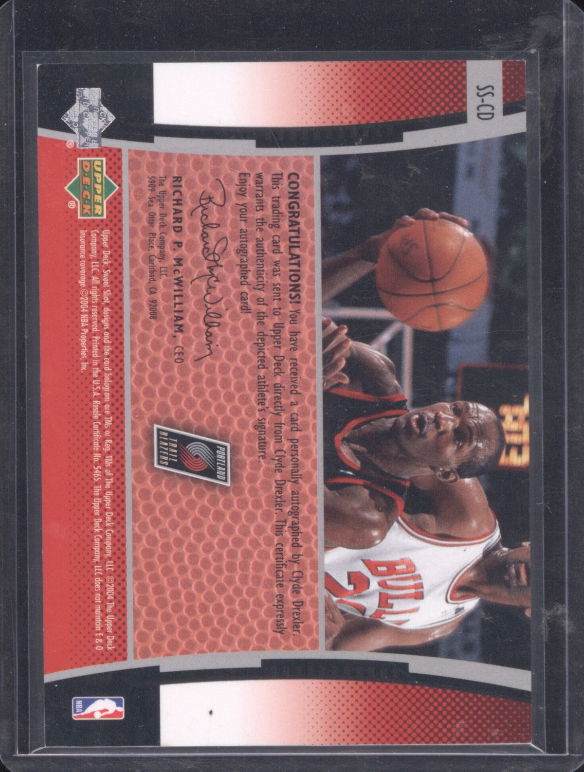 2004 Upper Deck Sweet Shot Clyde Drexler Auto