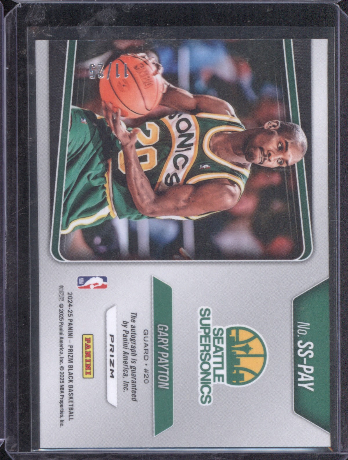 2024 Panini Prizm Black Gary Payton Sensational Signatures Mojo 11/25