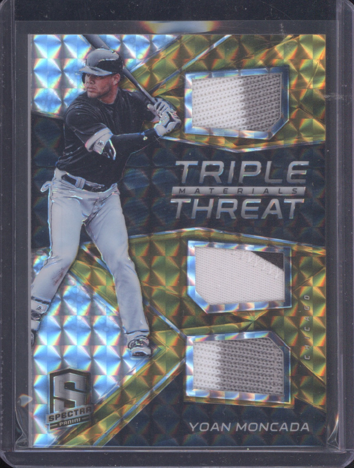 2017 Panini Spectra Yoan Moncada Triple Threat Patch 3/10