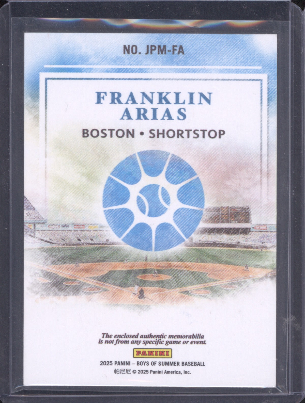2025 Panini Boys of Summer Franklin Arias Jumbo Patch 67/99