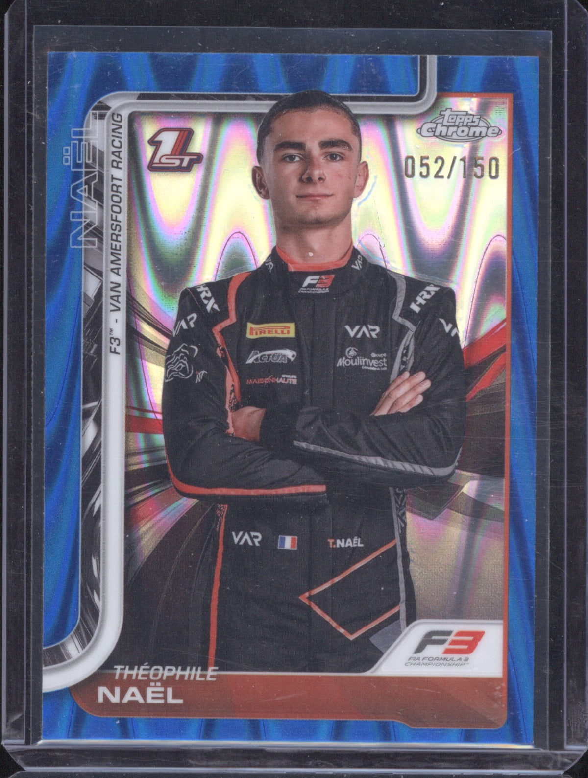 2025 Topps Chrome Formula 1 Théophile Naël 58 Blue Raywave 52/150