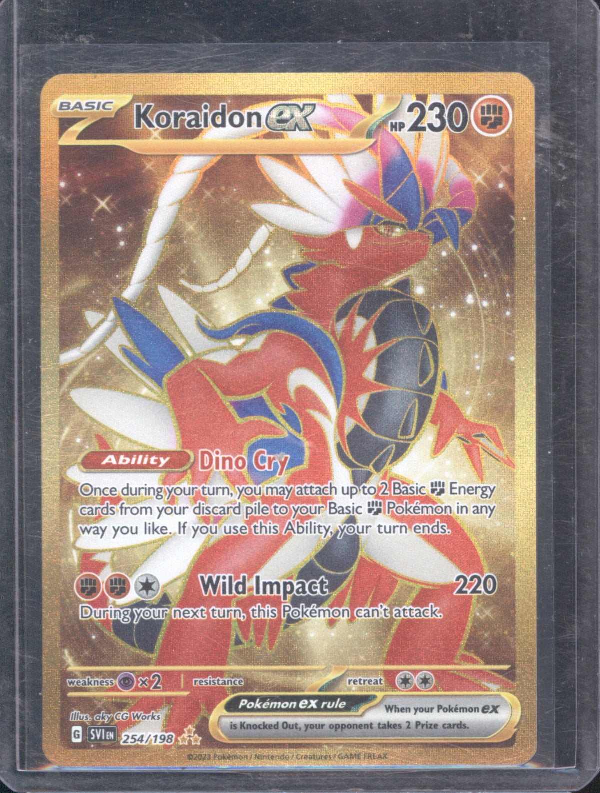 Koraidon ex 2023 Pokémon Scarlet & Violet Base Set 254/198 Gold Secret Rare