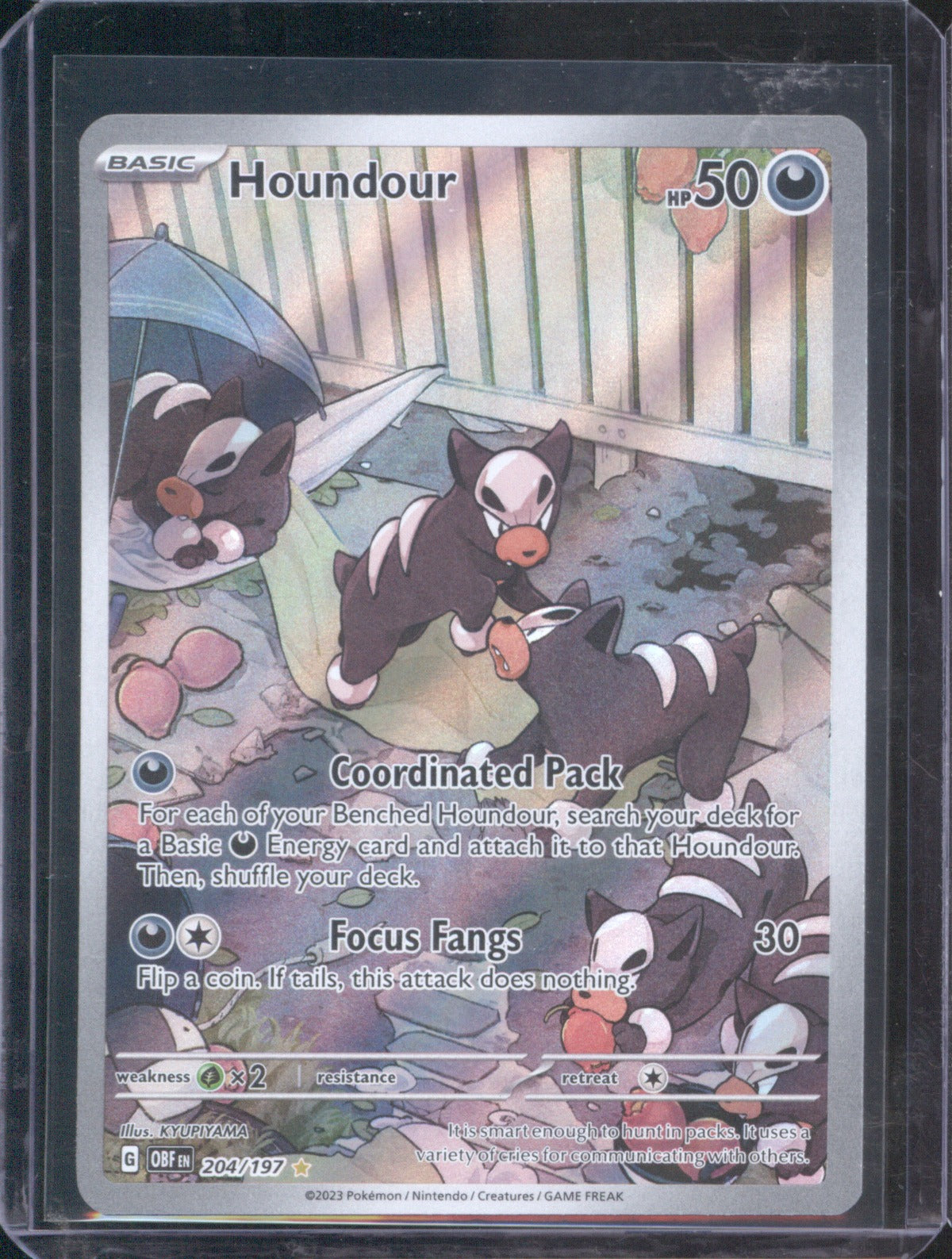 Houndour 2023 Pokémon 204/197 Illustration Rare Obsidian Flames