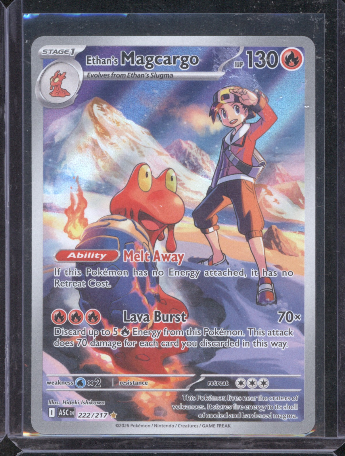 2026 Pokemon Ethan's Magcargo 222/217 Illustration Rare Ascended Heroes Pokemon