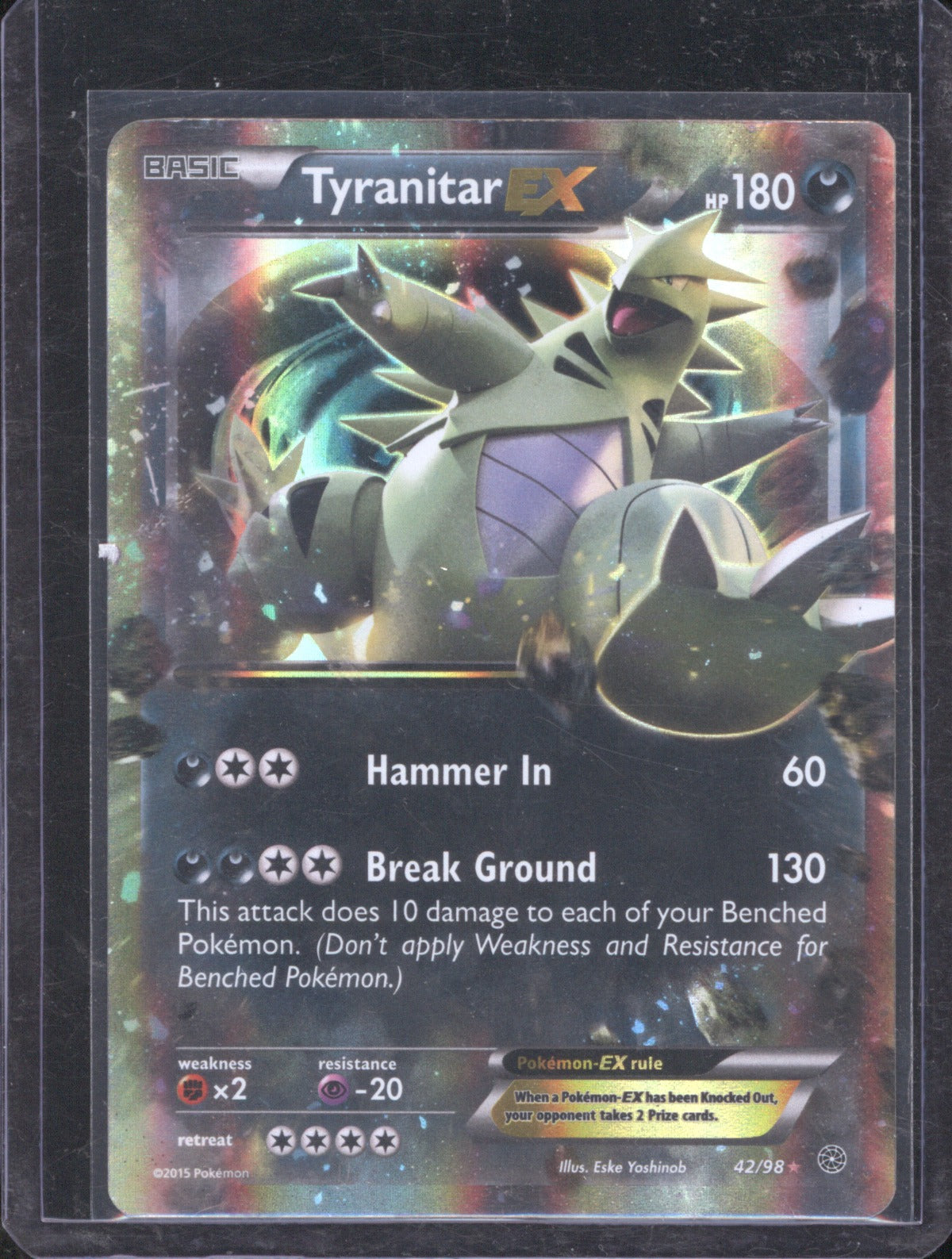2015 Tyranitar EX 42/98 Holo EX Rare Ancient Origins