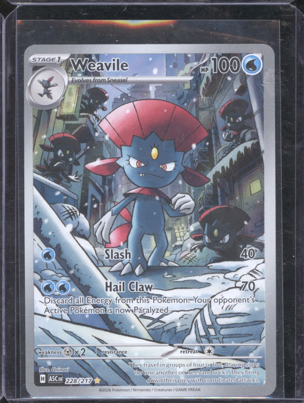 2026 Pokémon Weavile Holo Illustration Rare Ascended Heroes 228/217