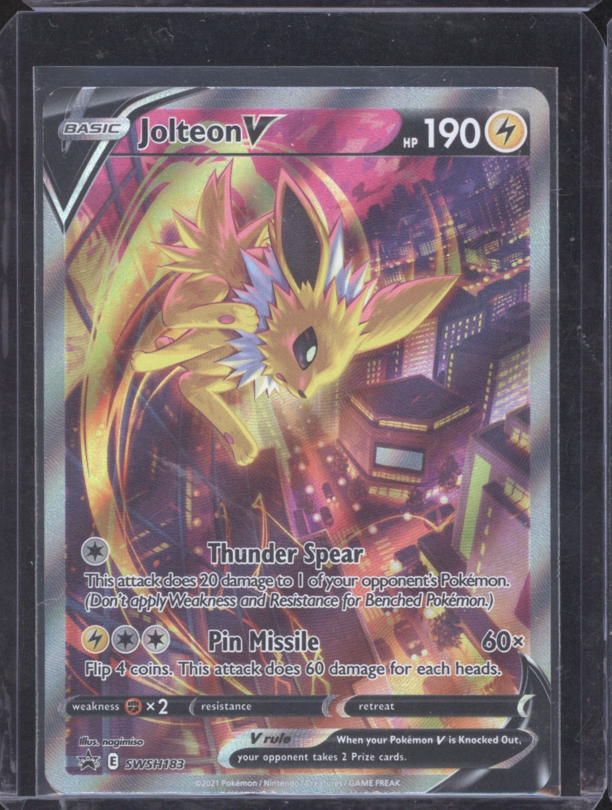 Jolteon V 2021 Pokémon Sword & Shield SWSH183 Sword & Shield Promo Holo