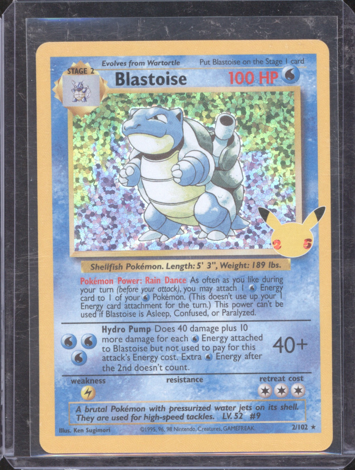 2021 Blastoise 2/102 Celebrations Classic Collection Holo