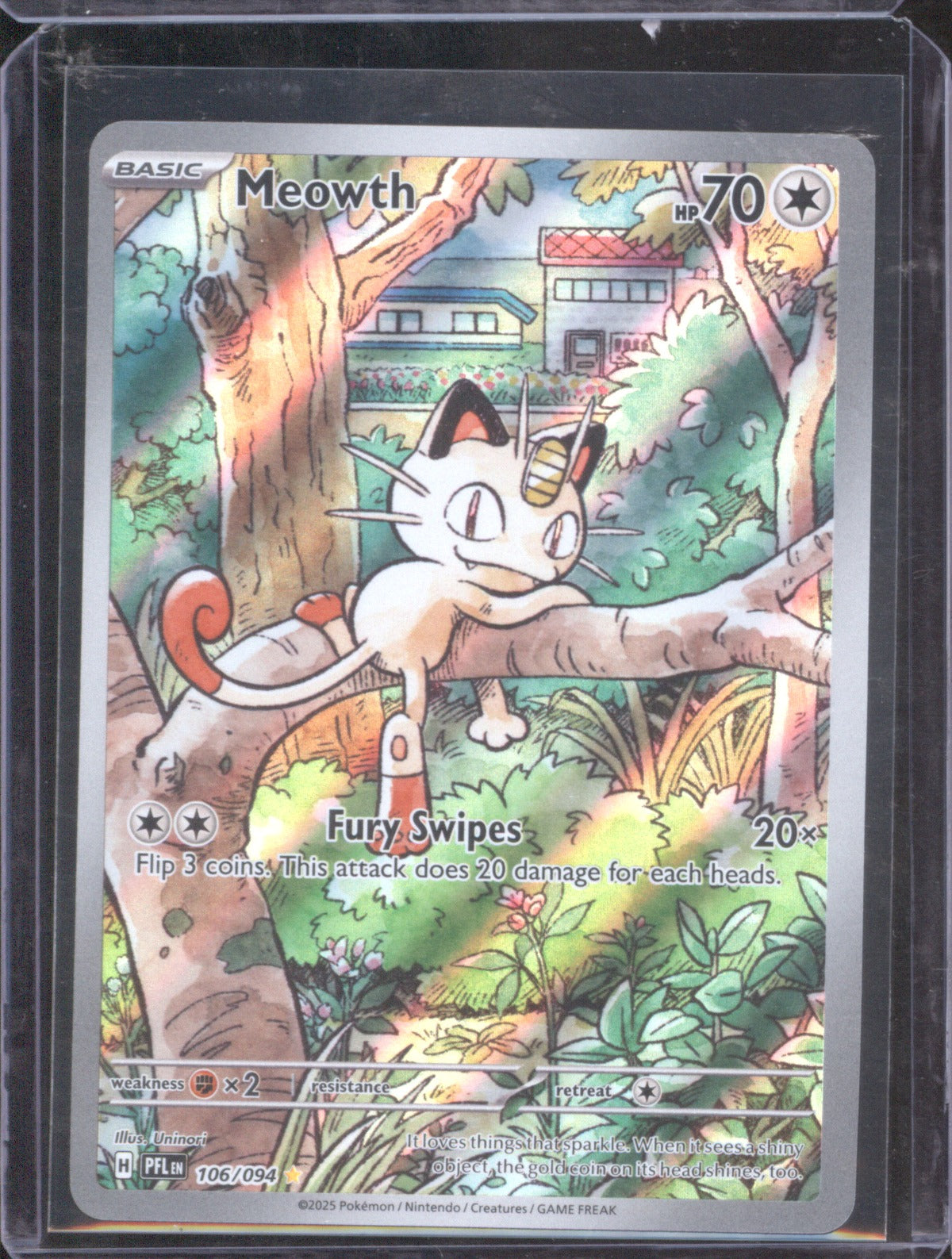Pokémon 2025 Meowth Phantasmal Flames Illustration Rare 106/094