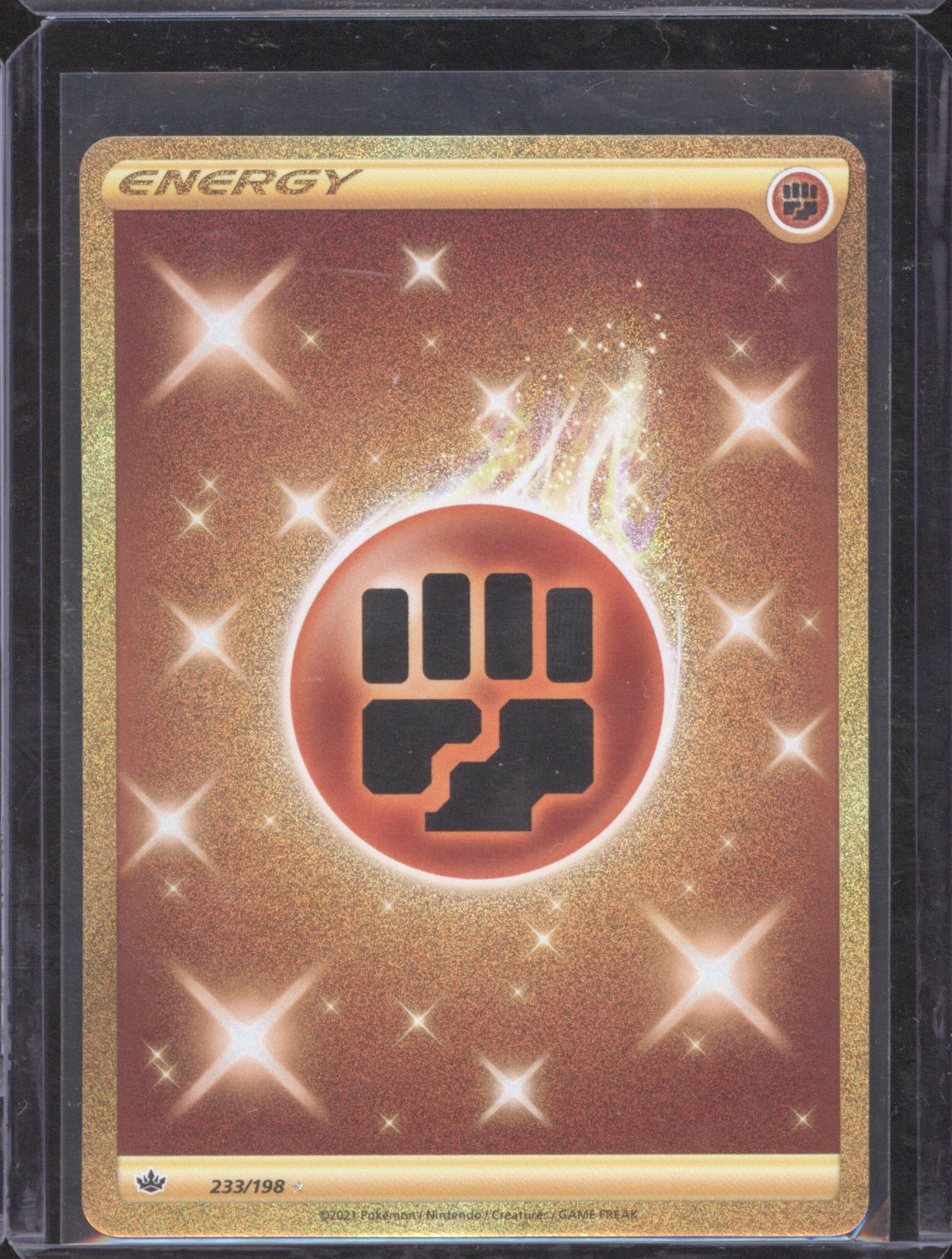 Fighting Energy 2021 Pokemon Chilling Reign 233/198 Gold Secret Rare