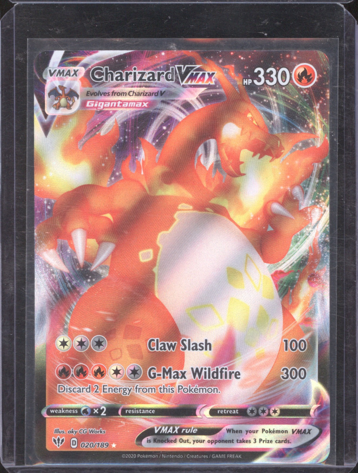 Charizard VMAX Gigantamax 2020 Pokemon Darkness Ablaze 020/189 Holofoil