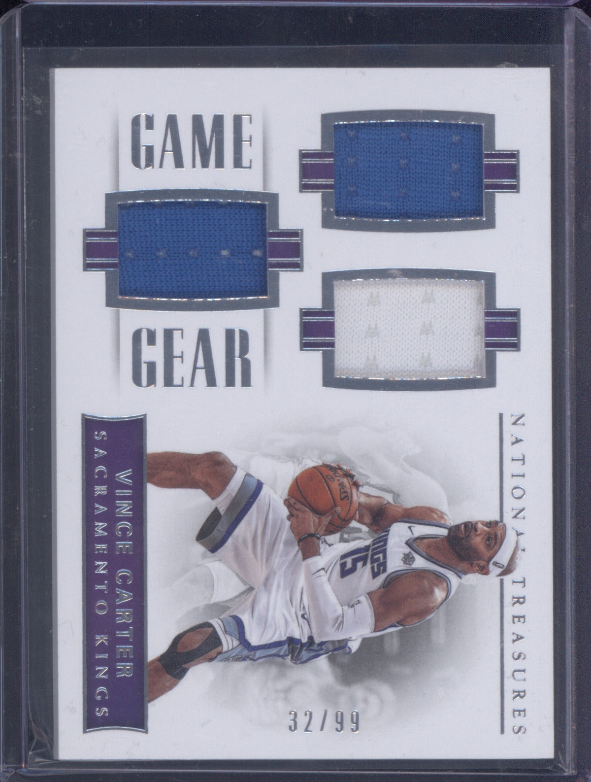 2017-18 Panini National Treasures GGT16 Vince Carter Game Gear Triple Jersey /99
