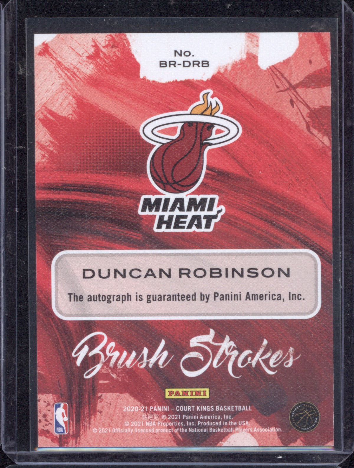 2020-21 Panini Court Kings BR-DRB Duncan Robinson Brush Strokes Auto Jade