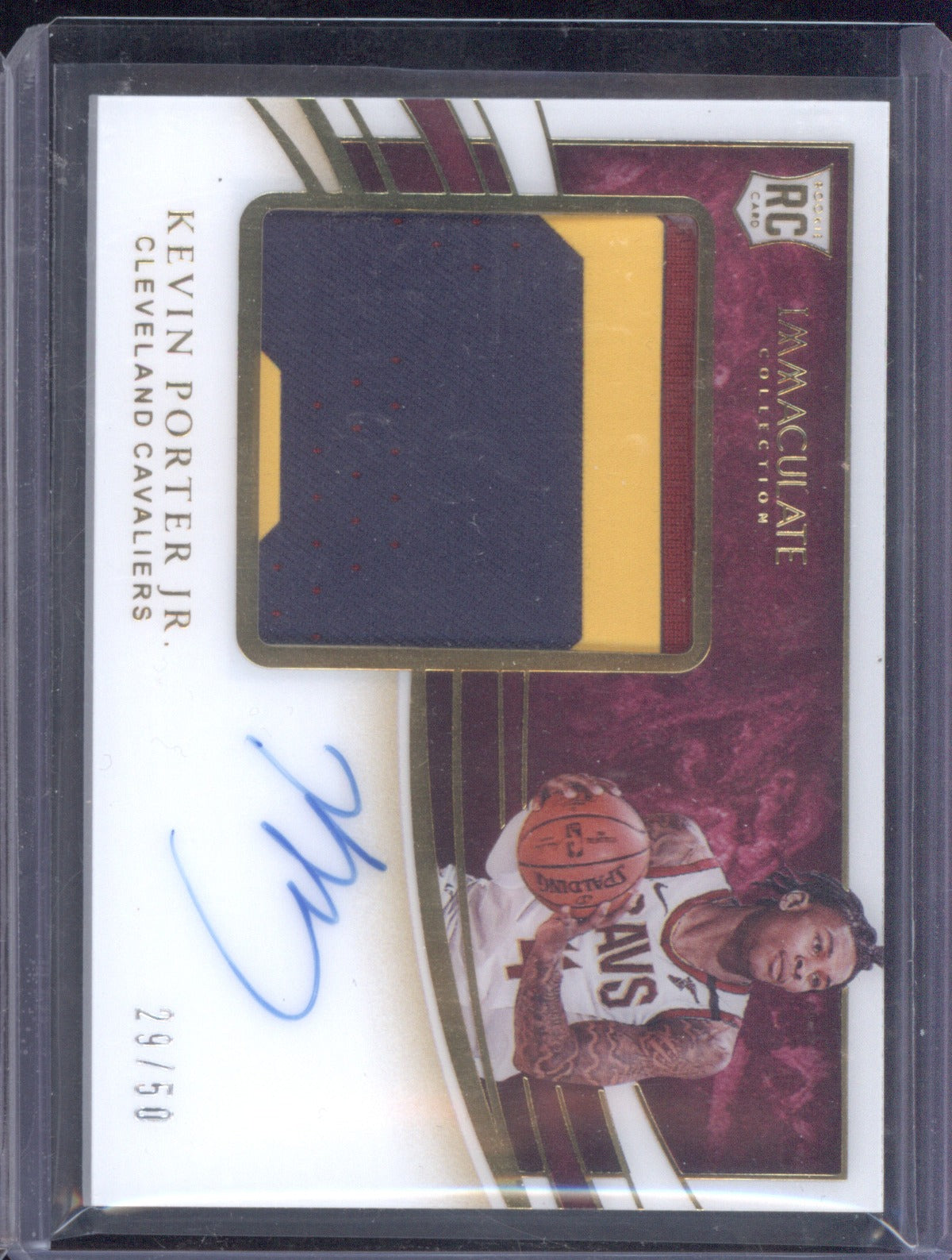 2019-20 Panini Immaculate 128 Kevin Porter Jr Premium Patch Auto 29/50 RC
