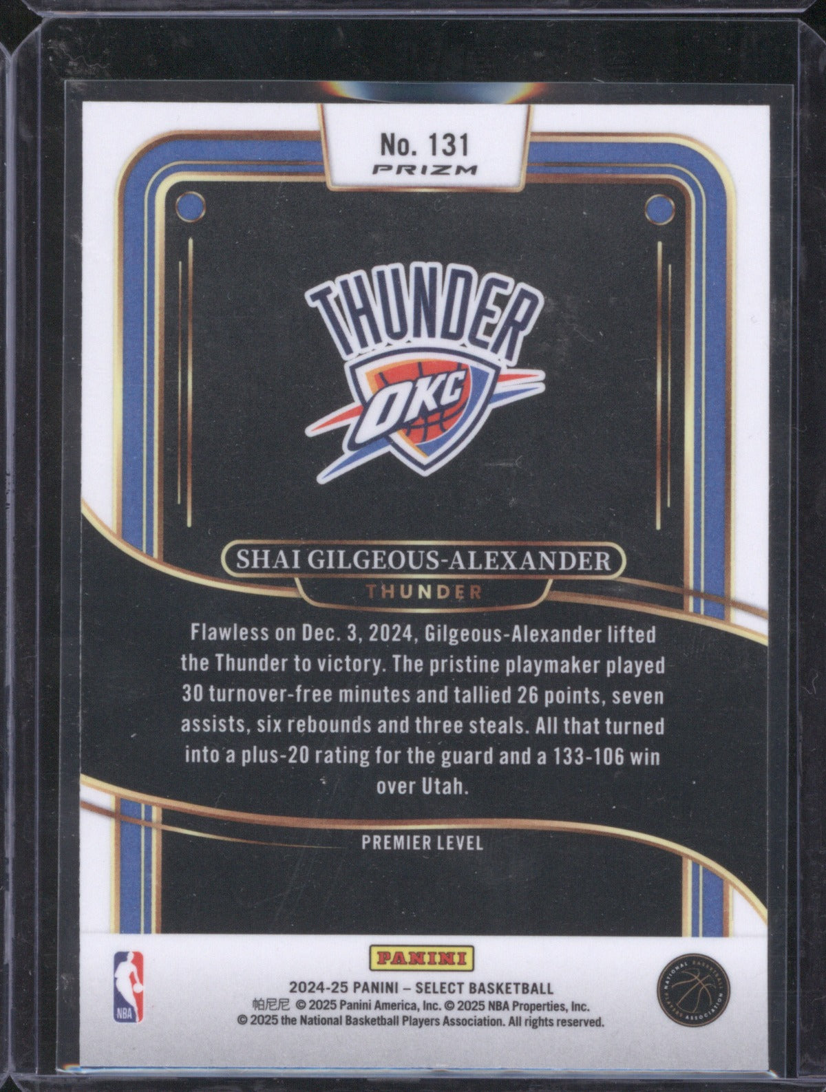 2024-25 Panini Select 131 Shai Gilgeous-Alexander Cosmic