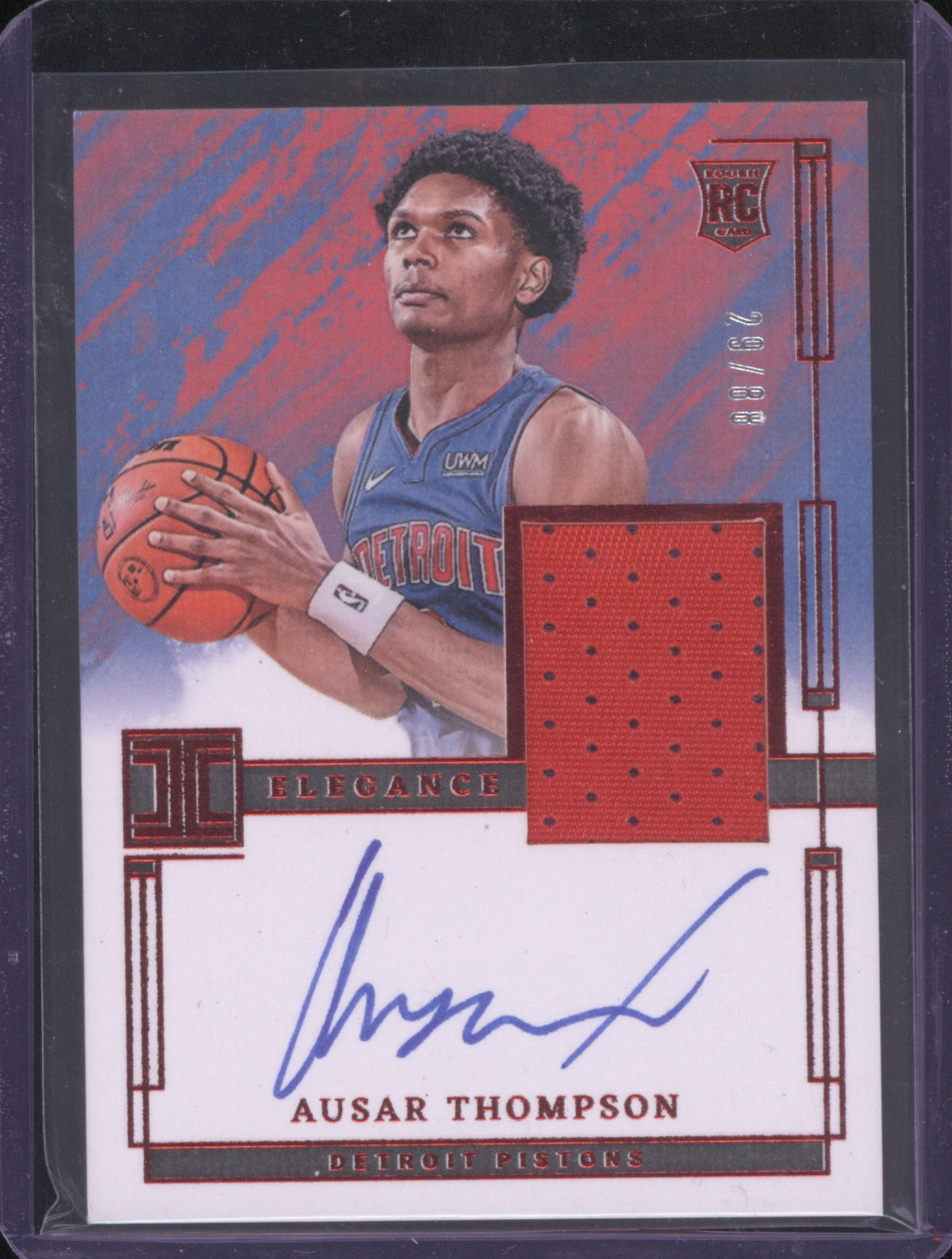 2023 Panini Impeccable Ausar Thompson Impeccable Asia Red Patch Auto RC 29/88