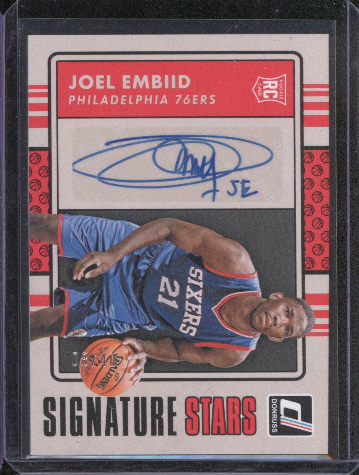 2014 Donruss Joel Embiid Signature Stars RC Auto 08/40
