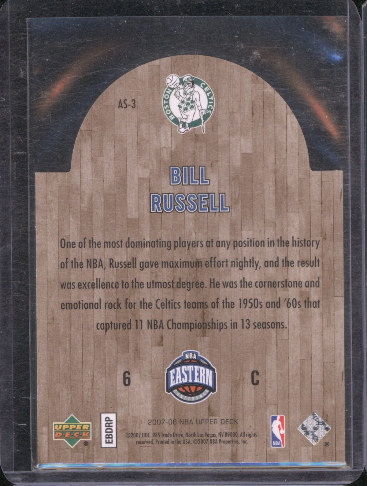 Bill Russell 2007 Upper Deck NBA All-Star East Die Cut