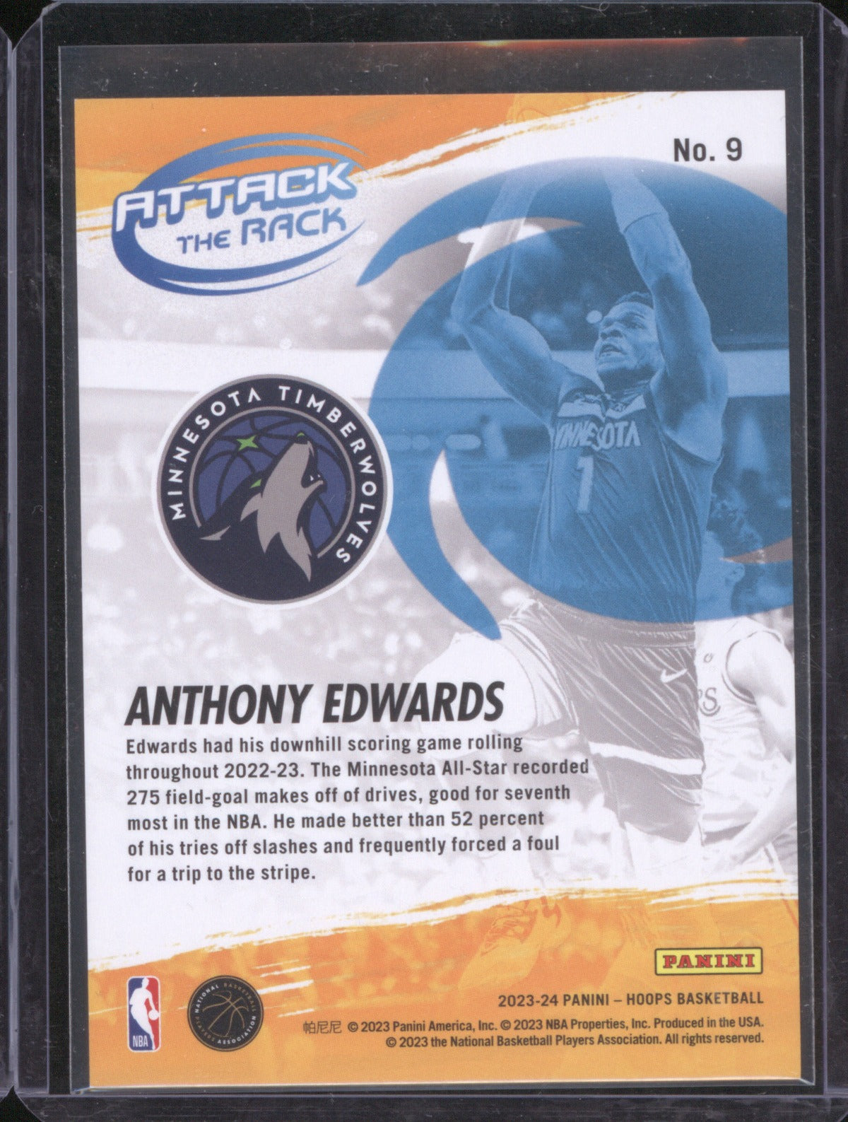 2023 Panini NBA Hoops Anthony Edwards Attack The Rack Artist Proof /25
