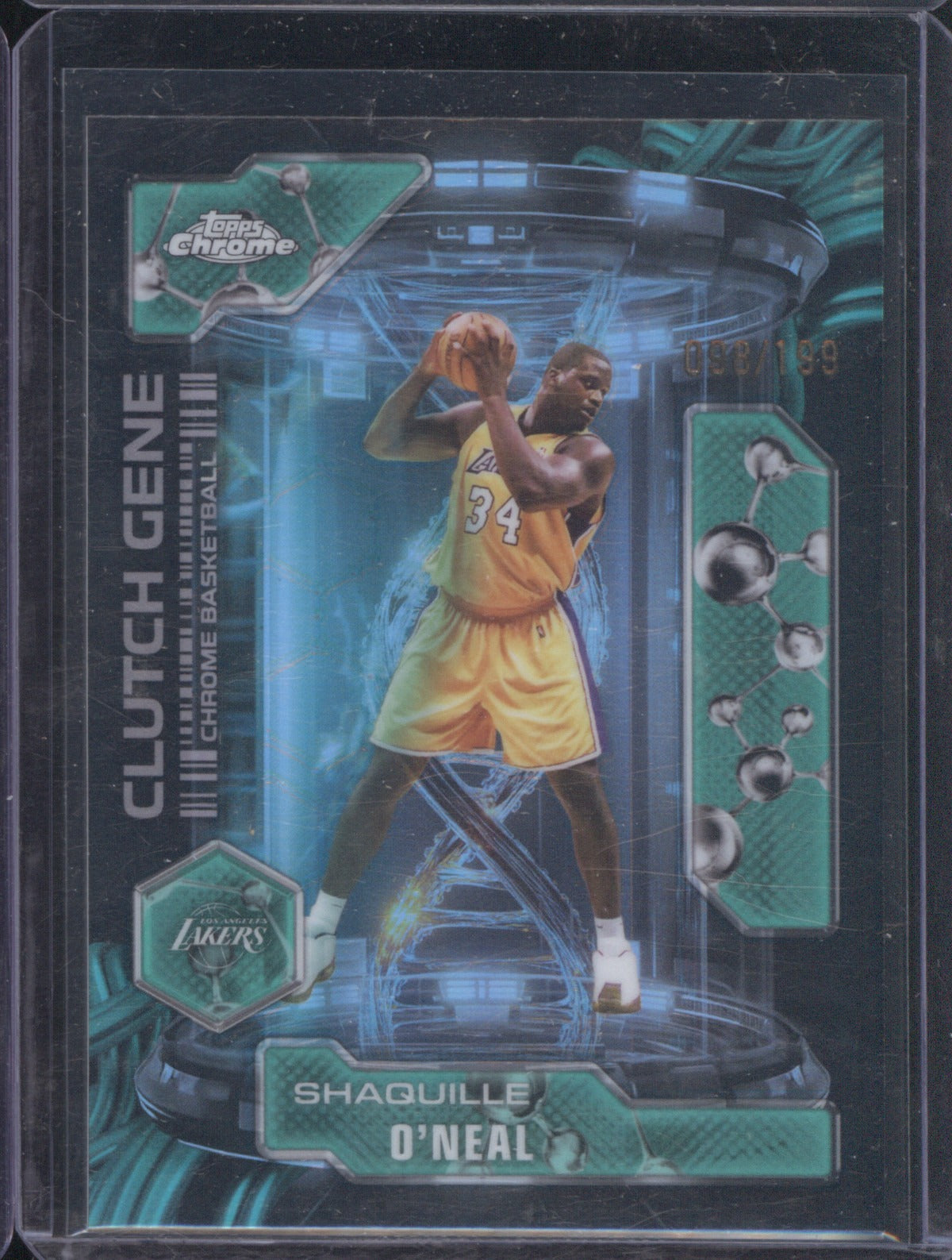2025 Topps Chrome Shaquille O'Neal Clutch Gene Aqua 98/199