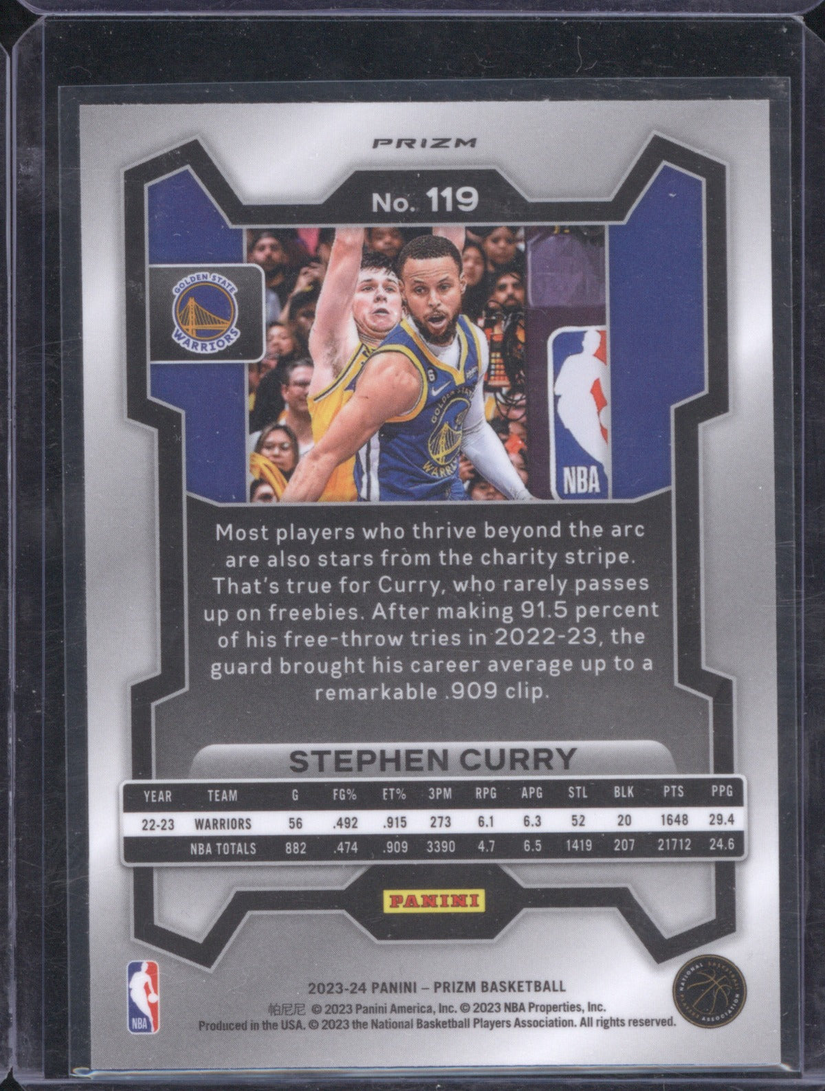 2023 Panini Prizm Stephen Curry 119 Ice Prizm