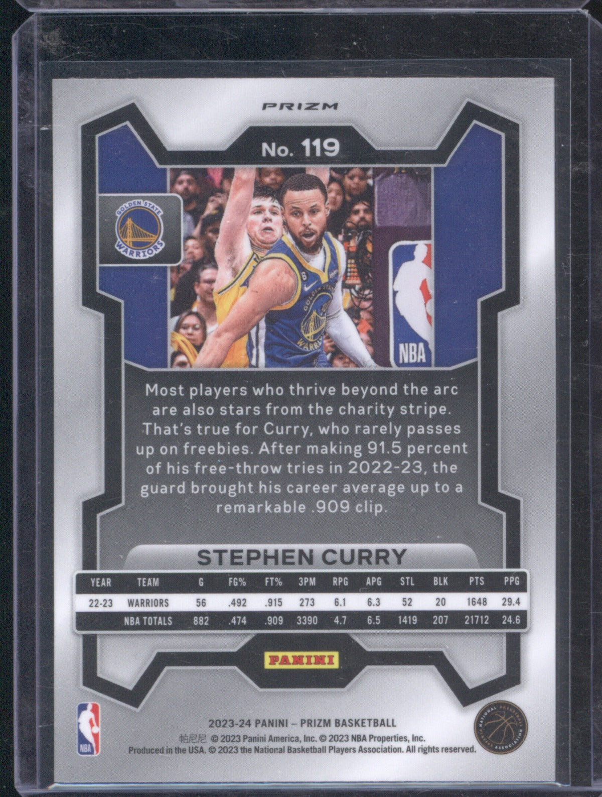 2023 Panini Prizm Stephen Curry 119 Fast Break Silver