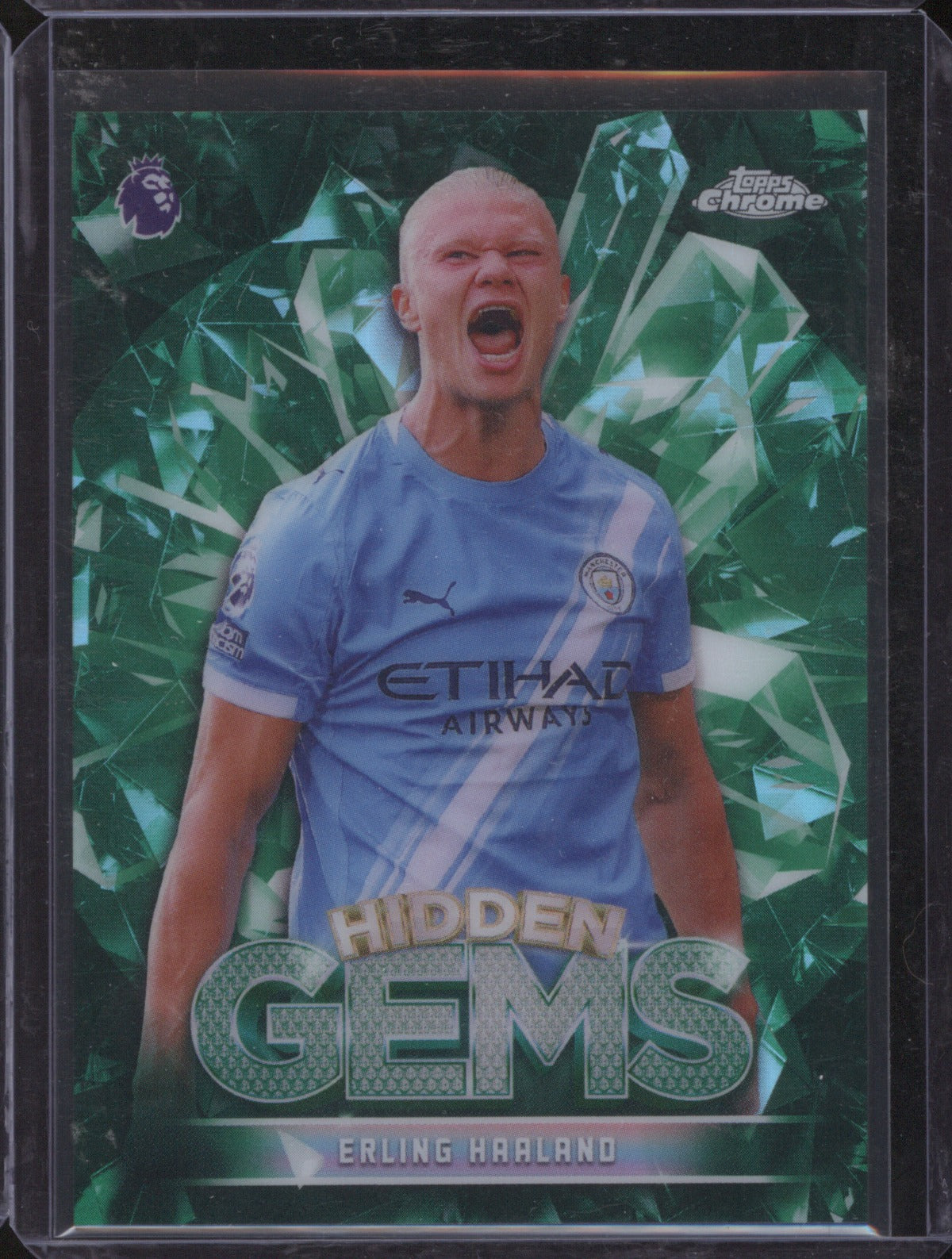2025-26 Topps Chrome Premier League Erling Haaland HG-3 Hidden Gems Case Hit