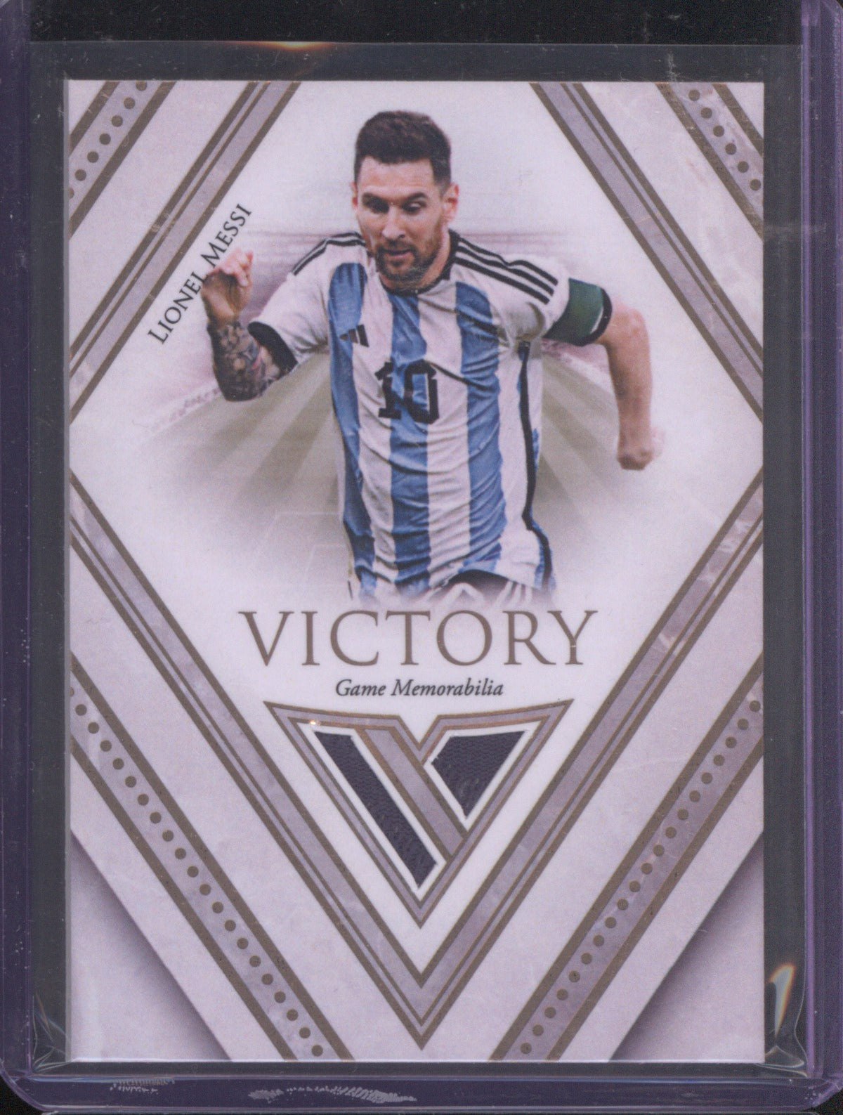 2023 Futera Unique Lionel Messi VC22 Victory Game Memorabilia 04/21