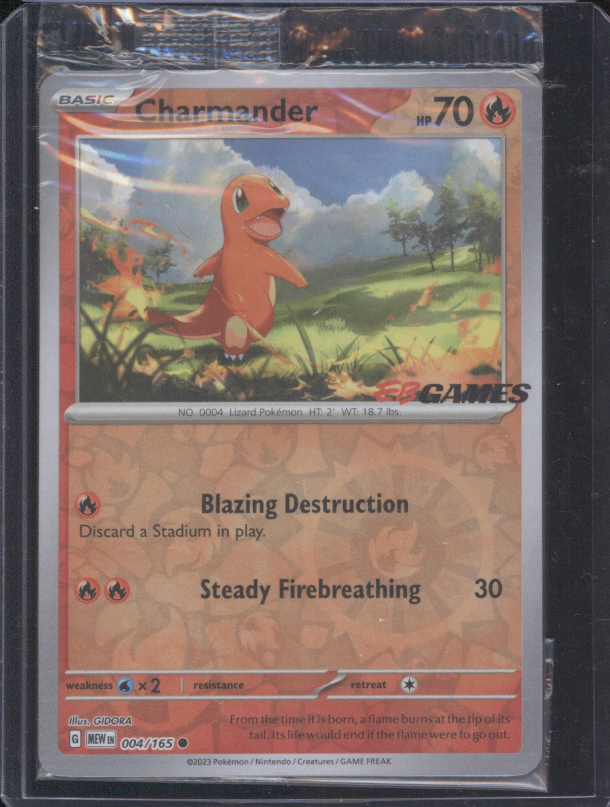 Charmander 004/165 2023 Pokemon 151 EB Games Sealed Promo