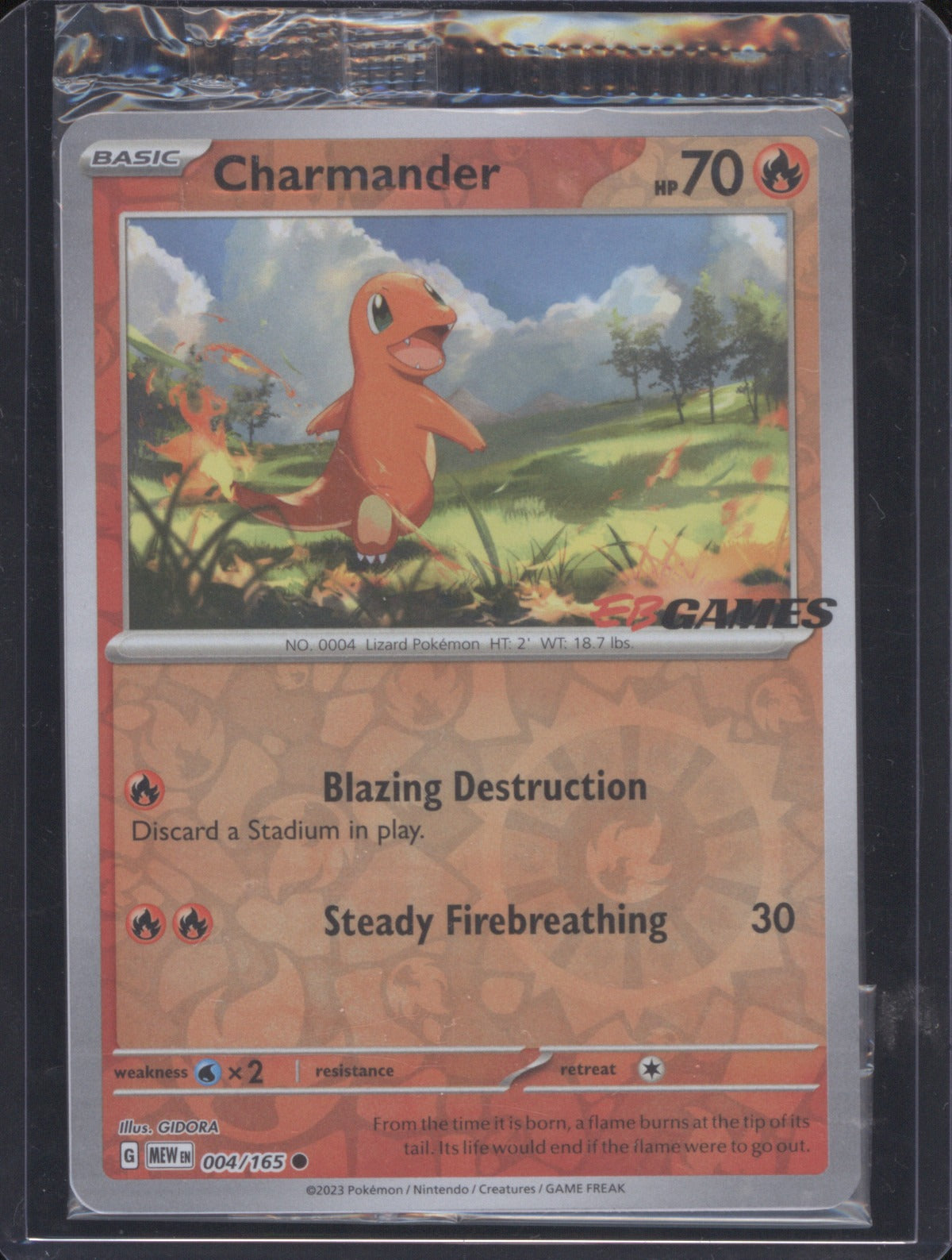 Charmander 004/165 2023 Pokemon 151 EB Games Sealed Promo