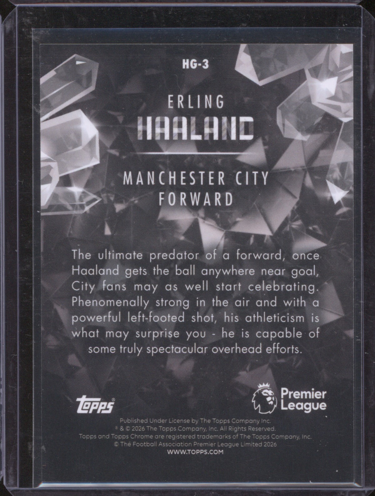 2025-26 Topps Chrome Premier League Erling Haaland HG-3 Hidden Gems Case Hit