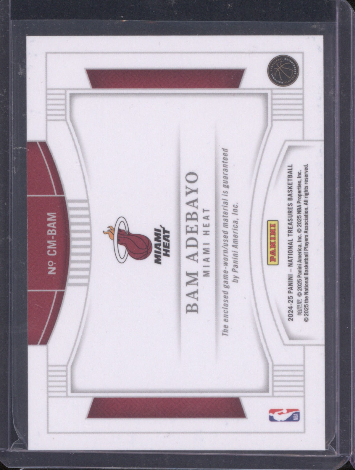 2024-25 Panini National Treasures Bam Adebayo 57 Colossal Materials /99