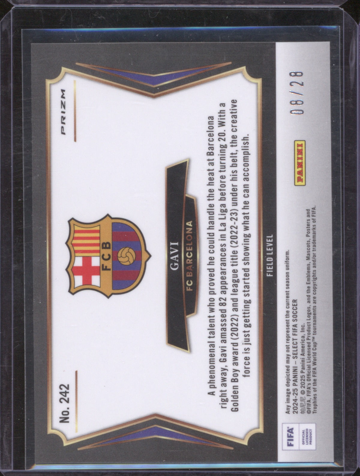 2024-25 Select FIFA Gavi 242 Dragon Scale /28 FC Barcelona